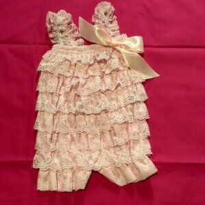 Baby Pink Lace Petti Romper